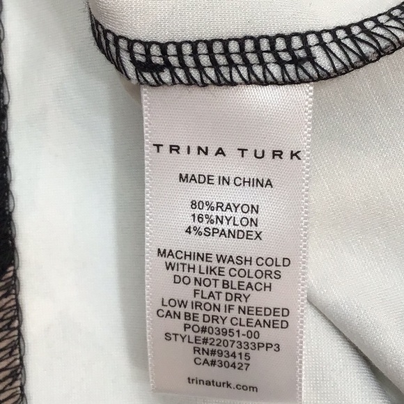 Trina Turk stretch knit geo pattern sheath dress M - Picture 10 of 14